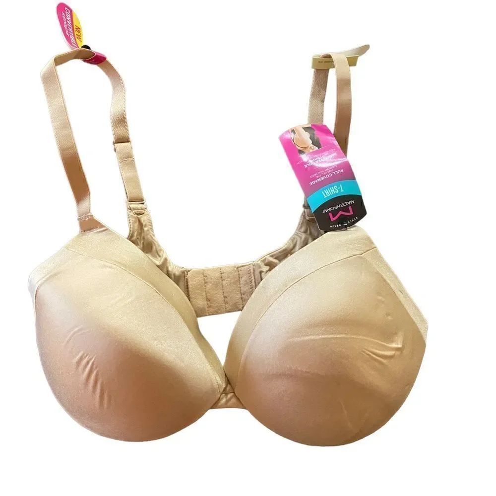 MaidenForm NEW size 36 B Tan Tshirt bra full coverage cover table straps
